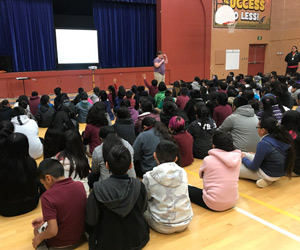 Students attending an assembly